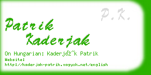 patrik kaderjak business card